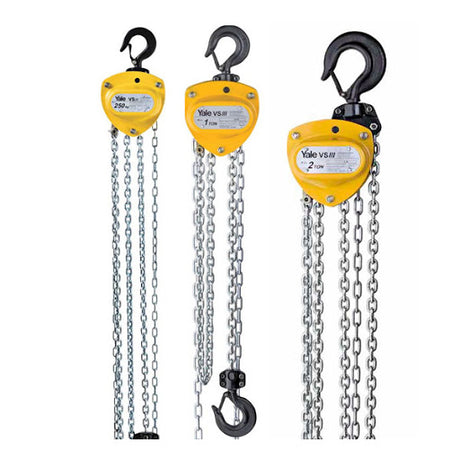 collection of various chain hoists