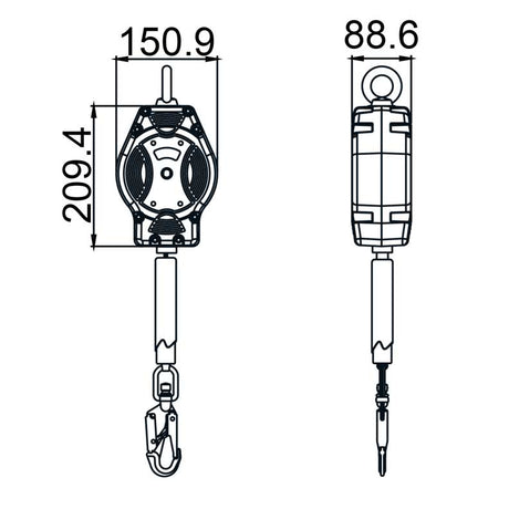 Kratos 6m Webbing Retractable Fall Arrester