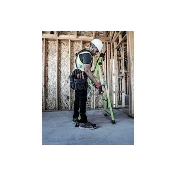 A picture of a carpenter using Little Giant MightyLite Step Ladder