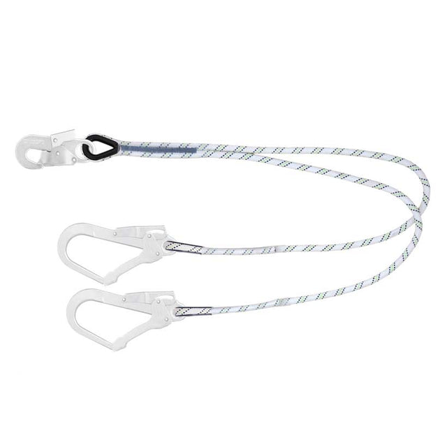 Kratos Forked Restraint Kernmantle Rope Lanyard with Scaffold Hooks