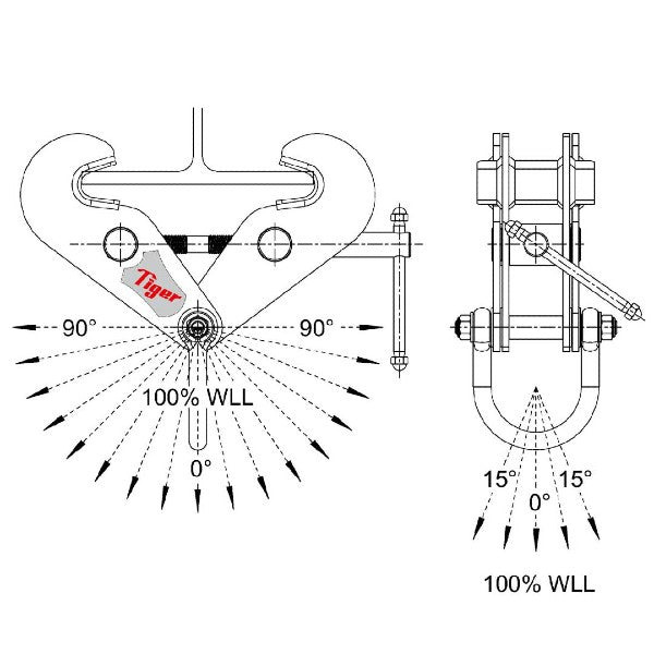 Tiger XBF Spark Resistant Heavy Duty Beam Clamp