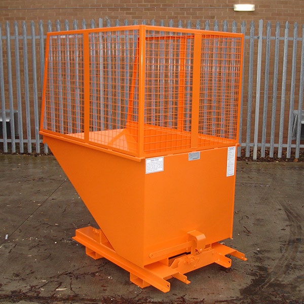 Combi Forklift Tipping Skip - with Mesh Enclosure