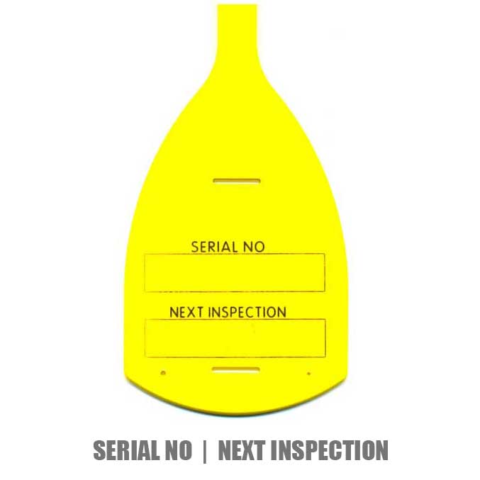 Printed Tie Tags (X50) Serial No - Next Inspection