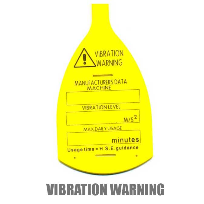 Printed Tie Tags (X50) Vibration Warning