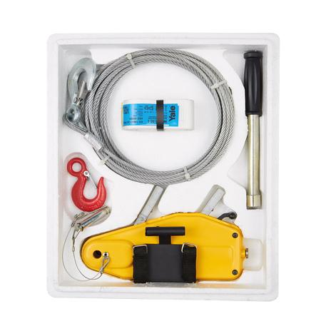 500kg Yaletrac ST Steel Cable Pullers with wire rope, hook, and webbing sling