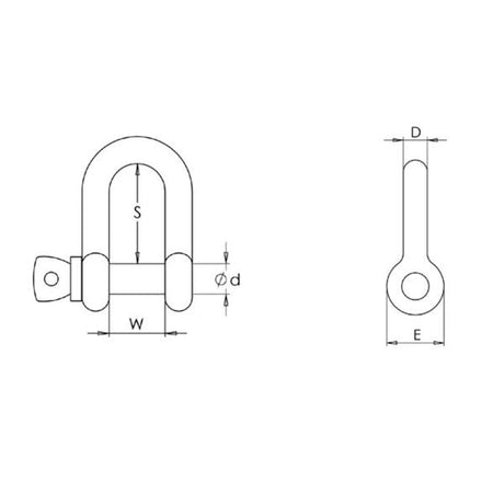 2 Ton Dee Shackle for Pump Lifting Chain Stainless Steel