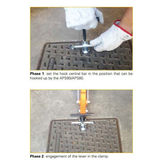 Italifters Clamps and Hooks for Manhole Cover Lifter - Set of 5