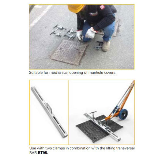 Italifters Clamps and Hooks for Manhole Cover Lifter - Set of 5