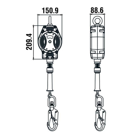 Kratos 7m Wire Rope Retractable Fall Arrester