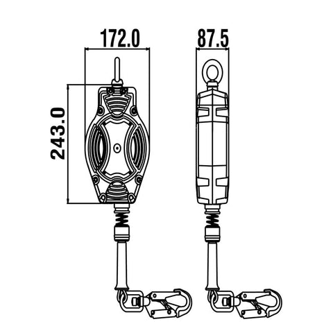 Wire Rope Retractor Kratos 15m Wire Rope Retractable Fall Arrester | Lifting365