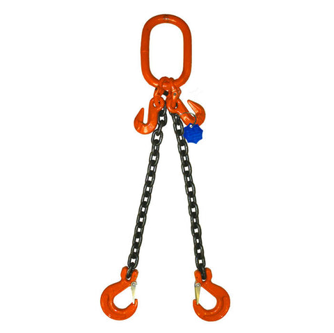 9.5 Ton Double Leg Chain Sling with Shorteners and Sling Hooks