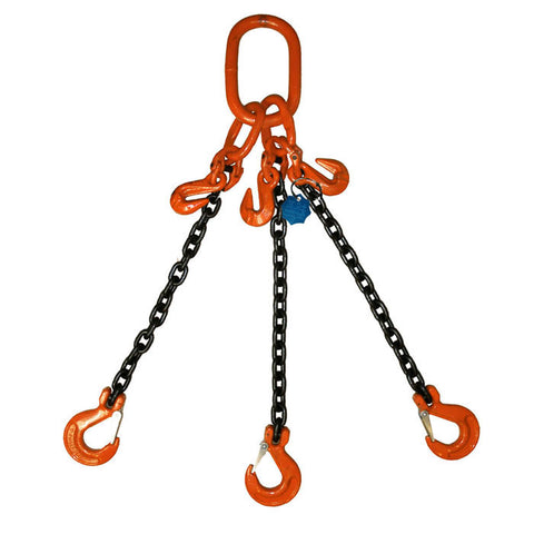 4 Ton Three Leg Chain Sling with Shorteners and Sling Hooks