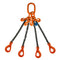 8 Ton Four Leg Chain Sling with Shorteners and Self-Locking Hooks