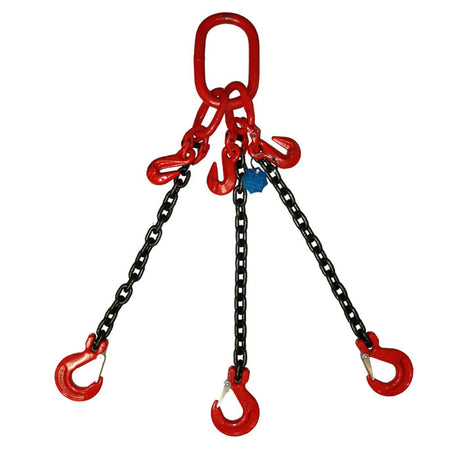 6.7 Ton 10mm Grade 8 Three Leg Chain Sling with Shorteners and Sling Hooks