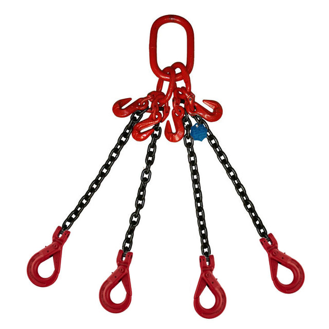 6.7 Ton Four Leg Chain Sling with Shorteners and Self-Locking Hooks