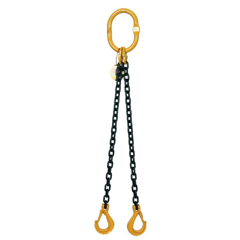2.8 Ton Grade 8 Double Leg Chain Sling with Shortener and Self-Locking Hook