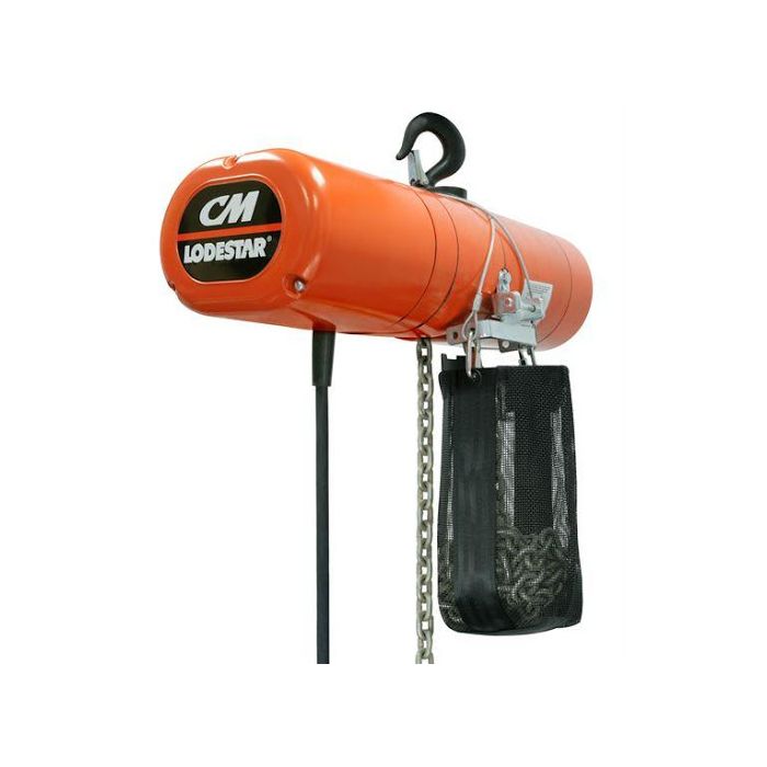 CM Lodestar 110v Electric Chain Hoist with Top Hook & Chain Bag