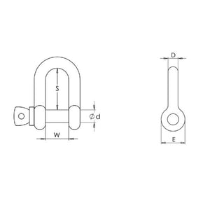 2 Ton Dee Shackle for Pump Lifting Chain Stainless Steel
